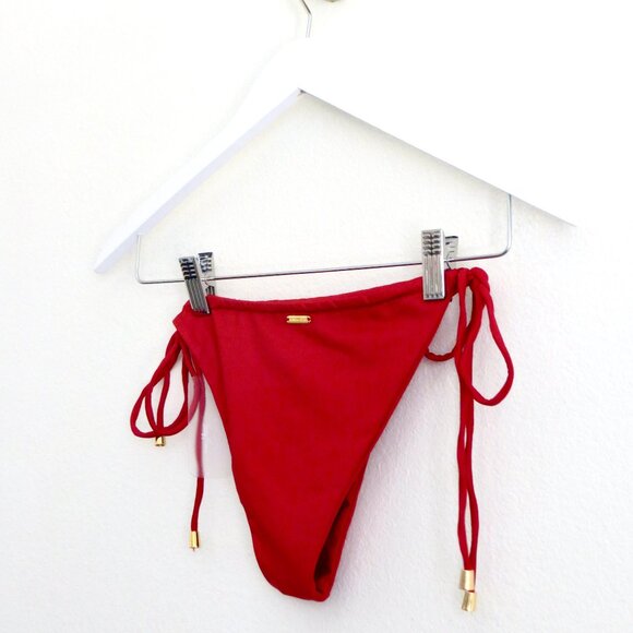 NEW! Kenny Flowers THE CALI Adjustable Thong Bikini Bottom Red SZ L - Picture 11 of 14